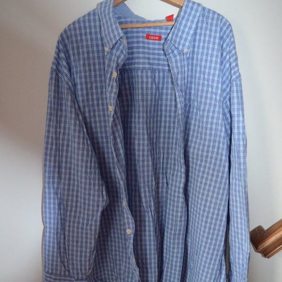 Izod Other - IZOD Men's 4XL Blue Plaid Button Down Shirt
